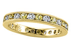 Karina B™ Round Diamond and Yellow Sapphire Eternity Band With Milgrain