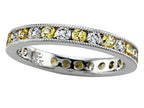 Karina B™ Round Diamond and Yellow Sapphire Eternity Band With Milgrain