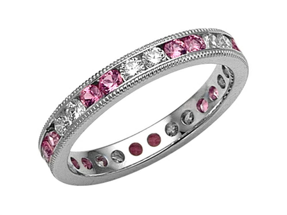 Karina B™ Pink Sapphire Eternity Band With Millgrain