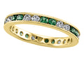 Karina B™ Round Diamond and Tsavorite Eternity Band With Milgrain