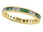 Karina B™ Round Diamond and Tsavorite Eternity Band With Milgrain