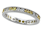 Karina B™ Diamond and Yellow Sapphire Eternity Band With Milgrain