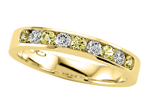 Karina B™ Round Diamond and Yellow Sapphire Band