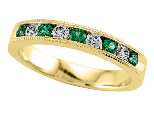 Karina B™ Diamond and Tsavorite Band With Milgrain