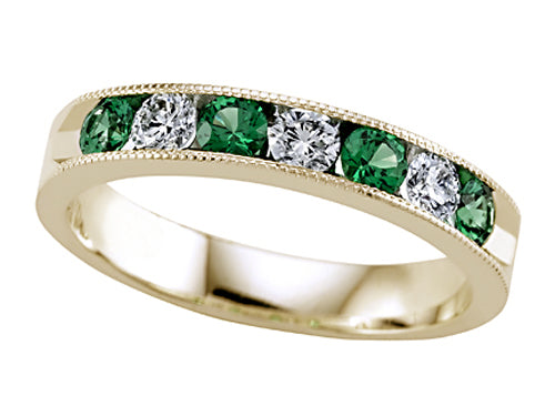Karina B™ Diamond and Tsavorite Band With Milgrain