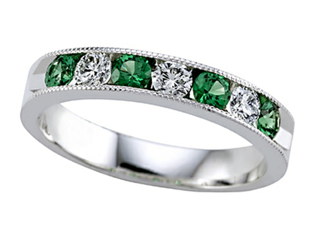 Karina B™ Diamond and Tsavorite Band With Milgrain