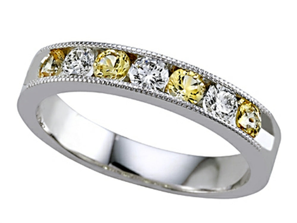 Karina B™ Diamond and Yellow Sapphire Band With Milgrain