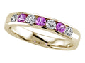 Karina B™ Round Diamond and Pink Sapphire Band