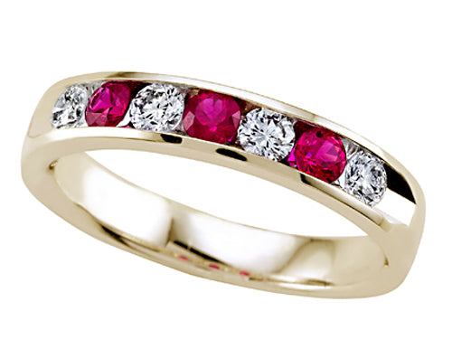Karina B™ Round Diamond and Ruby Band