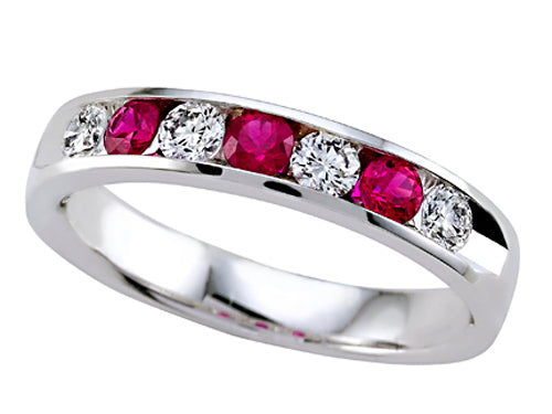 Karina B™ Round Diamond and Ruby Band