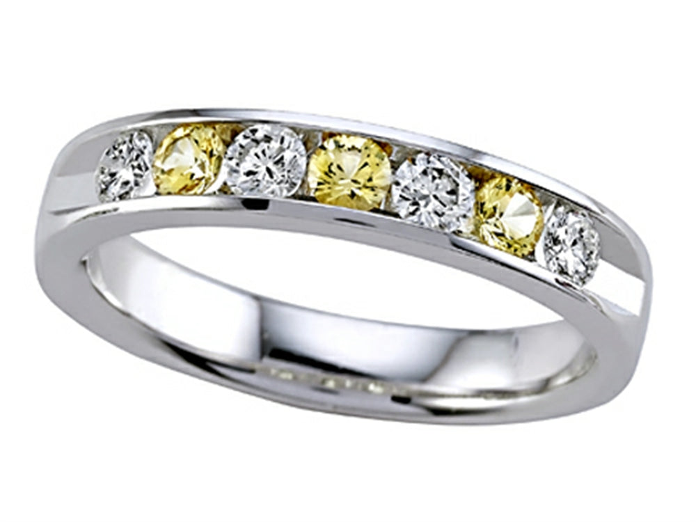 Karina B™ Round Diamond and Yellow Sapphire Band