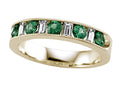 Karina B™ Diamond Baguette and Tsavorite Round Band W/milgrain