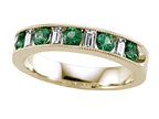 Karina B™ Diamond Baguette and Tsavorite Round Band W/milgrain