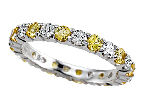 Karina B™ Round Diamond and Yellow Sapphire Eternity Band