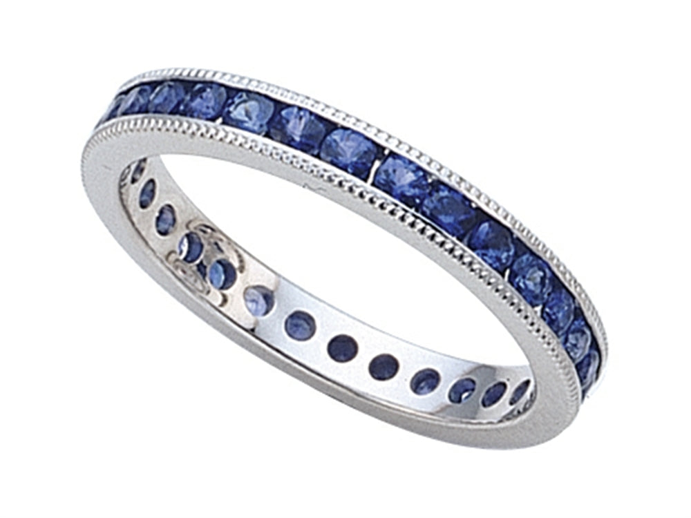 Karina B™ Genuine Sapphire Eternity Band With Millgrain