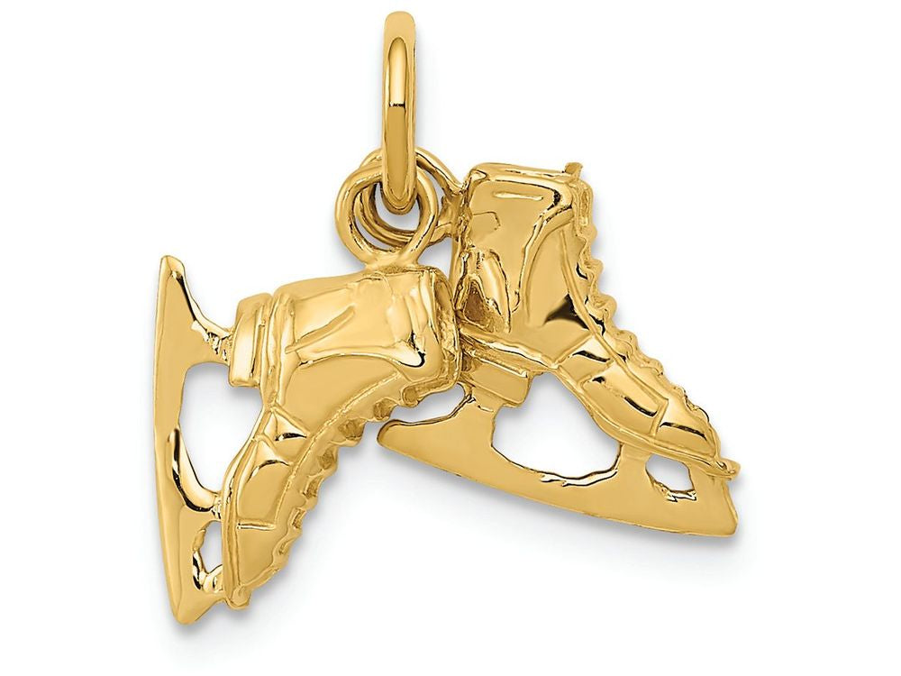 FJC Finejewelers 14k Yellow Gold 3d Pair Of Ice Skates Charm