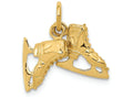 FJC Finejewelers 14k Yellow Gold 3d Pair Of Ice Skates Charm