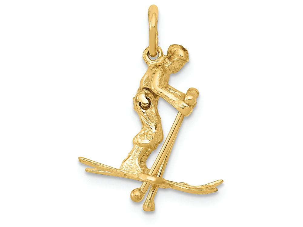 FJC Finejewelers 14k Yellow Gold Moveable Snow Skier Charm
