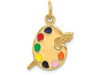 FJC Finejewelers 14k Yellow Gold Enameled Artist Palette Charm