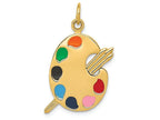 FJC Finejewelers 14k Yellow Gold Enameled Artist Palette Charm