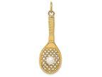 FJC Finejewelers 14k Yellow Gold Tennis Racquet with Freshwater Cultured Pearl Charm