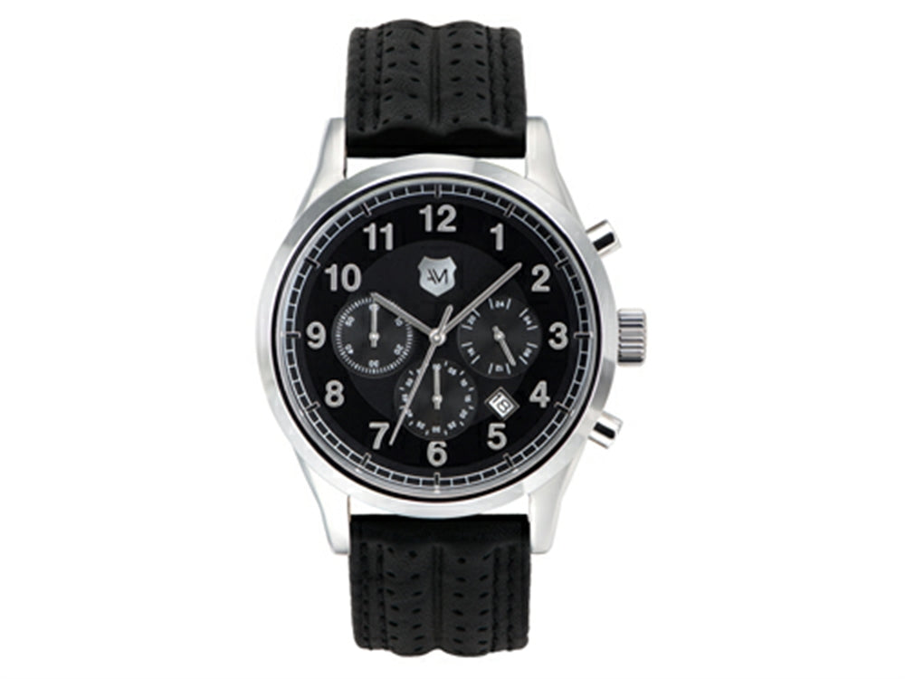 Andrew Marc Men's Club Blazer Stainless Steel Case With Black Strap Chronograph Watch