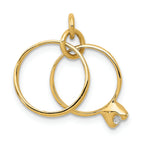 FJC Finejewelers 14k Yellow Gold Wedding-Rings Themed Polished Charm 15 x 19mm