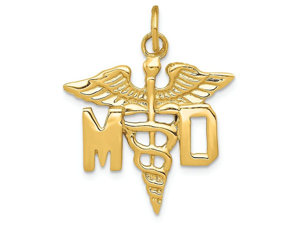 FJC Finejewelers 14k Yellow Gold Large M.d. Caduceus Charm