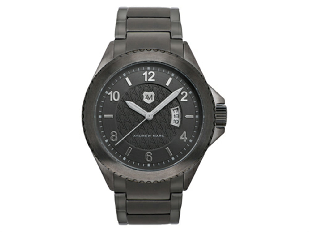 Andrew Marc Men's Heritage Roadside Gunmetal 3-Hand Date Watch