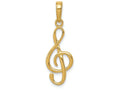 FJC Finejewelers 14k Yellow Gold 3d Clef Note Charm