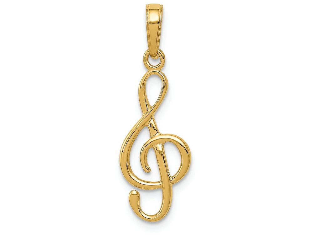 FJC Finejewelers 14k Yellow Gold 3d Clef Note Charm