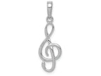 FJC Finejewelers 14k White Gold White 3d Clef Note- Music Note Charm