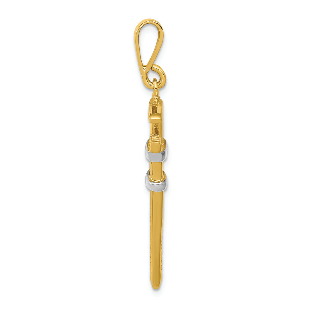 FJC Finejewelers 14k Yellow Gold with Rhodium 3d Pipe Wrench Charm