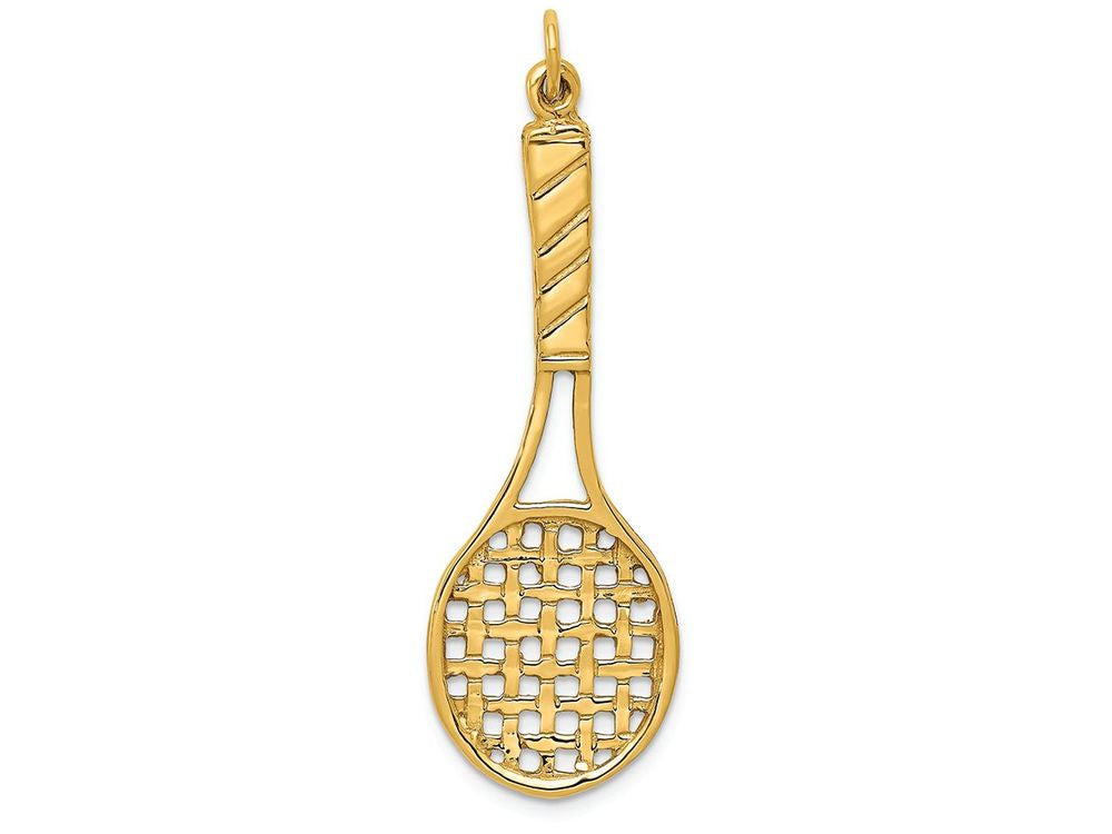 FJC Finejewelers 14k Yellow Gold Tennis Racquet Charm