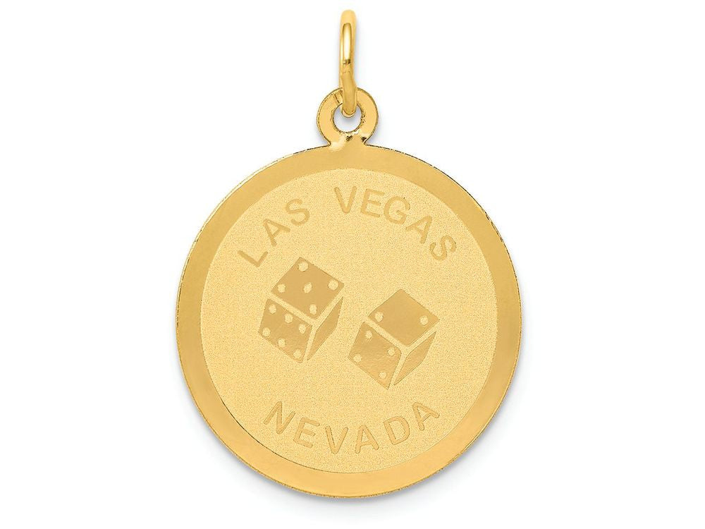 FJC Finejewelers 14k Yellow Gold Las Vegas Disc Charm
