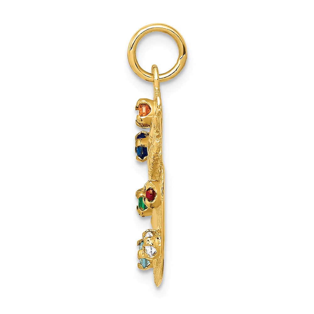 FJC Finejewelers 14k Yellow Gold CZ Stones Artist Palette Charm