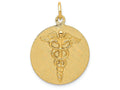FJC Finejewelers 14k Yellow Gold Caduceus Disc Charm