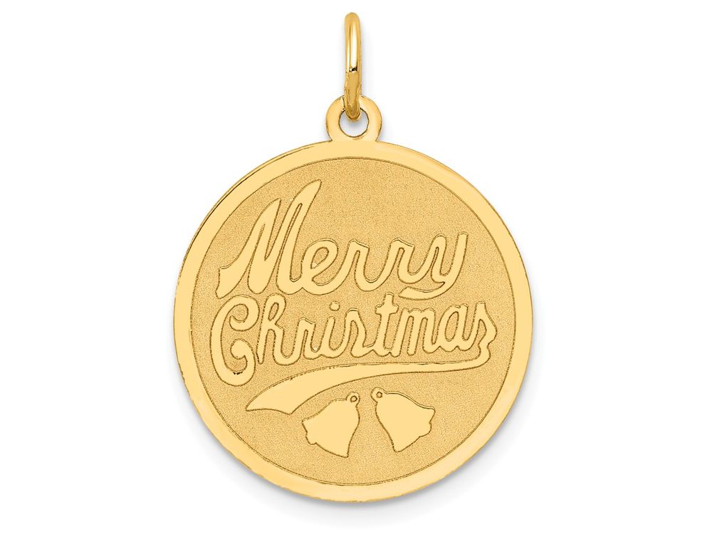 FJC Finejewelers 14k Yellow Gold Merry Christmas Disc Charm