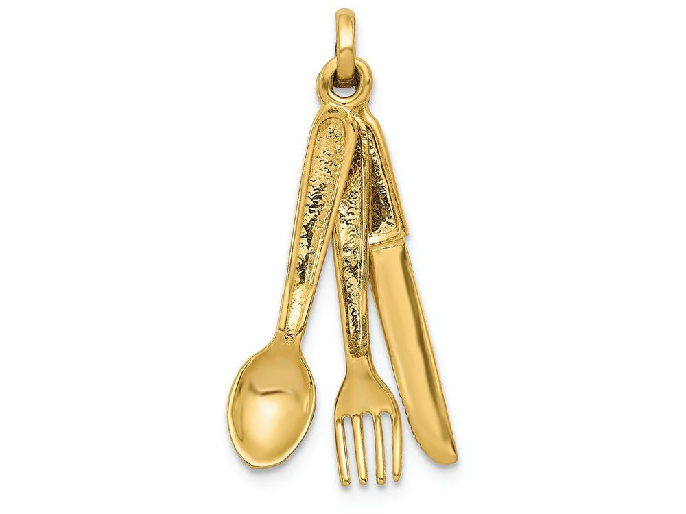 FJC Finejewelers 14k Yellow Gold Knife  Fork Spoon Charm