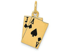FJC Finejewelers 14k Yellow Gold Enameled Blackjack Playing Cards Charm