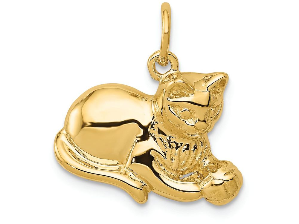 FJC Finejewelers 14k Yellow Gold Cat Charm