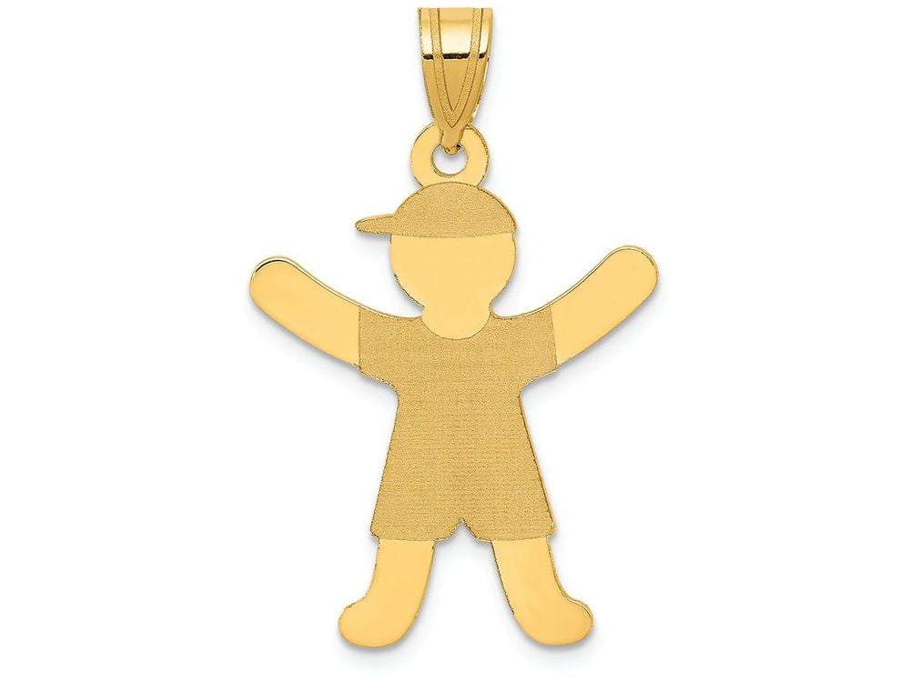 FJC Finejewelers 14k Yellow Gold Laser Polished Boy with Hat Charm