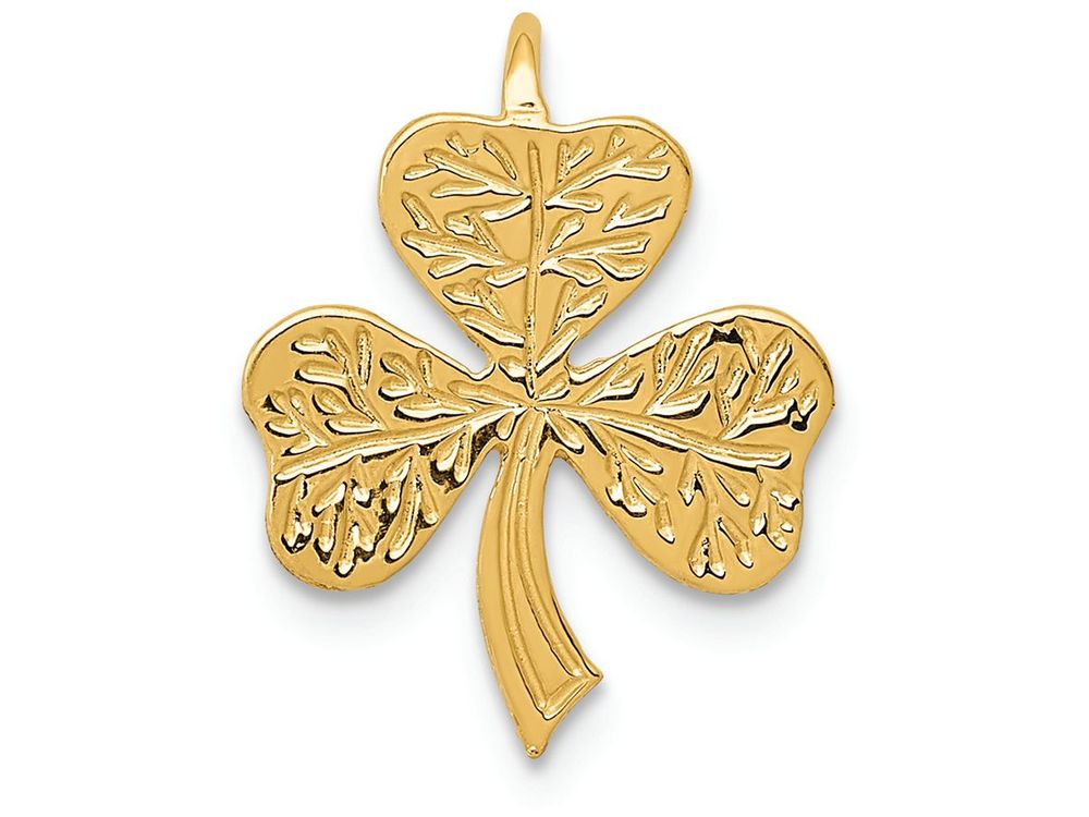 FJC Finejewelers 14k Yellow Gold Shamrock Chain Slide Charm