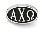 LogoArt Sterling Silver 15.25mm Alpha Chi Omega Oval Letters Bead Charm