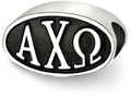 LogoArt Sterling Silver 15.25mm Alpha Chi Omega Oval Letters Bead Charm