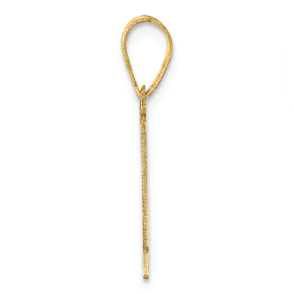 FJC Finejewelers 14k Yellow Gold Polished Etched Number 1 Charm