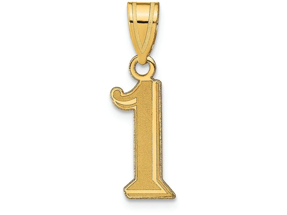 FJC Finejewelers 14k Yellow Gold Polished Etched Number 1 Charm