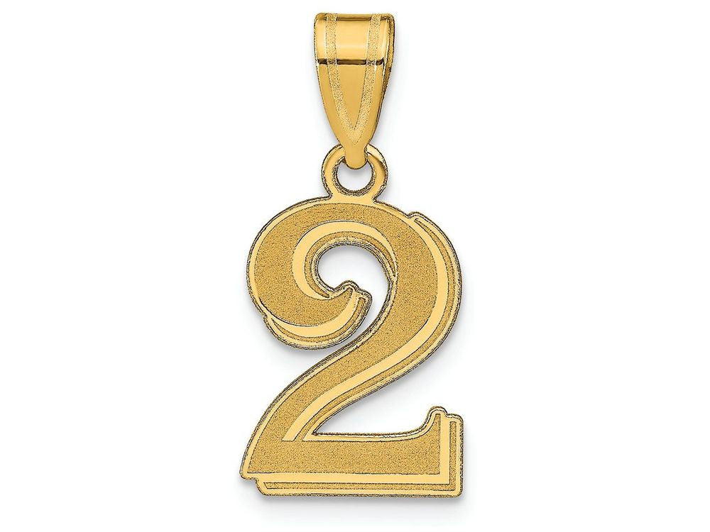 FJC Finejewelers 14k Yellow Gold Polished Etched Number 2 Charm