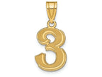 FJC Finejewelers 14k Yellow Gold Polished Etched Number 3 Charm