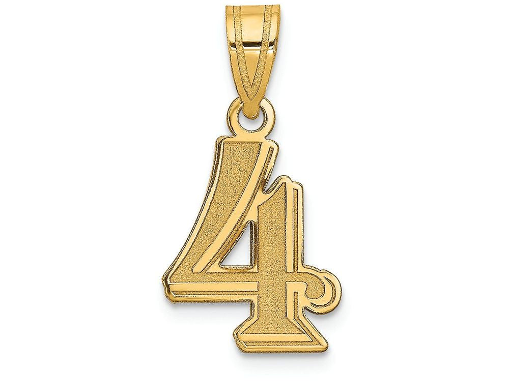 FJC Finejewelers 14k Yellow Gold Polished Etched Number 4 Charm